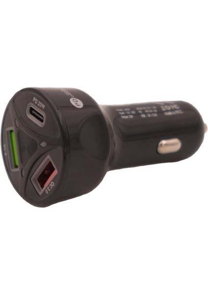 3 Çıkışlı, 2 Usb,1 Pd Hızlı Çakmaklık Şarj Seti, 55W, Type-C, Siyah fiyatları