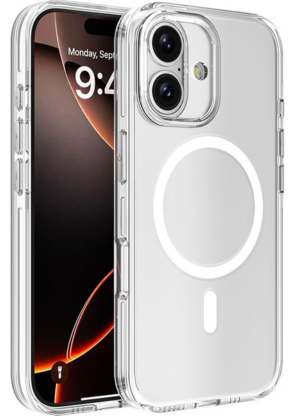 Apple iPhone 16 Uyumlu Kılıf M-Safe Şarj Özellikli Kamera Korumalı Zore Kripto Kapak