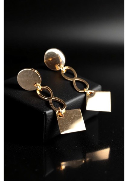 Kadın Çelik Altın Kaplama Sonsuzluk Işaretli Sallantılı Tasarım Model Günlük Kombin Küpe fiyatları