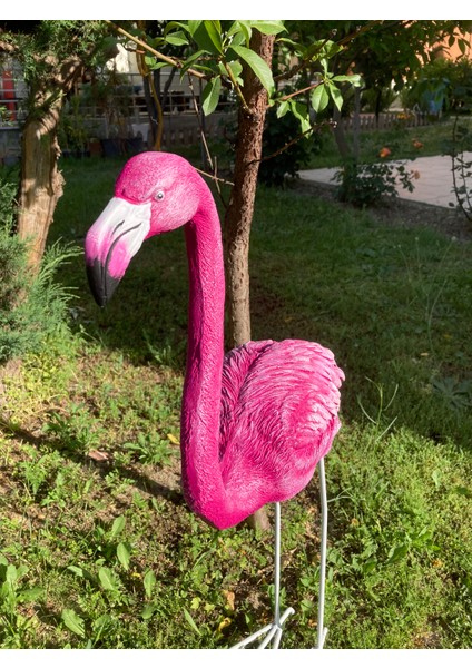 Flamingo Dik Baslı Bahce Biblo Fuşya modelleri