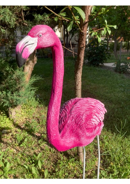 Flamingo Dik Baslı Bahce Biblo Fuşya fırsatları