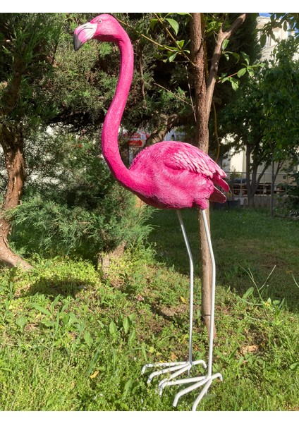 Flamingo Dik Baslı Bahce Biblo Fuşya indirimleri