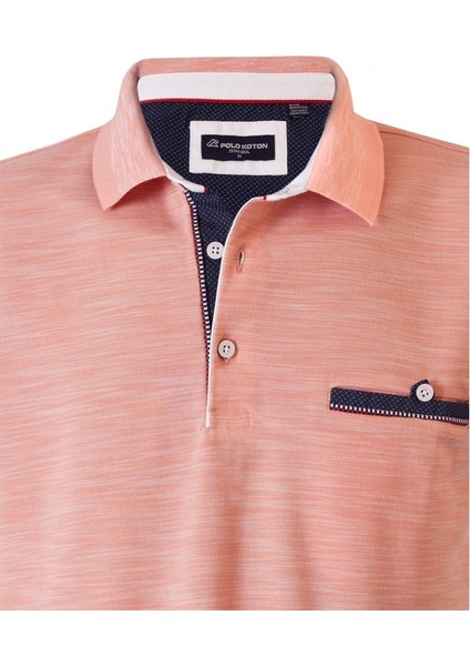 Polokoton %100 Pamuk Somon Beyaz Renk Polo Yaka Iki Renkli Özel Pike Cepli T-Shirt modelleri