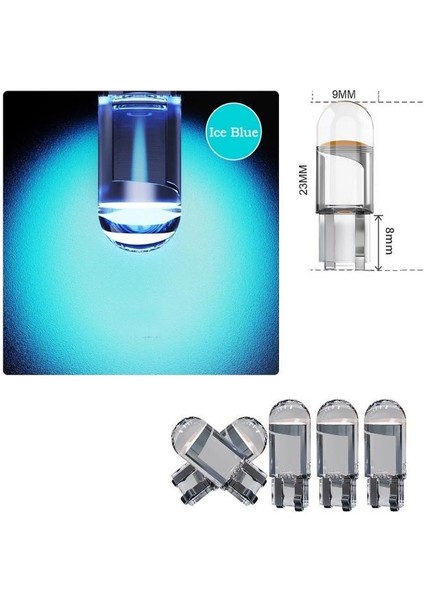 ( 5 x Adet ) 1 Set LED T10 Dipsiz Ampul 12V Dıamond Pıne. Ice Blue (5W Dipsiz Ampul Elmas Cam Buz Mavi)