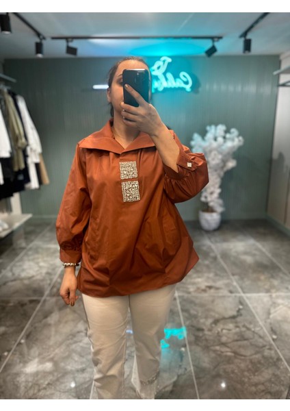 Karataş Detaylı Gömlek - Kahve