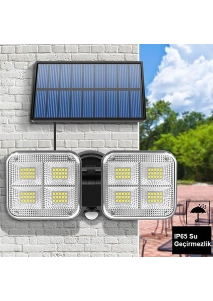 Solar Aydınlatma Lamba Güneş Enerjili 120LED Şarjlı Hareket Sensörlü,Dış Mekan,Bahçe,Garaj