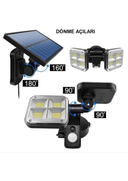 Solar Aydınlatma Lamba Güneş Enerjili 120LED Şarjlı Hareket Sensörlü,Dış Mekan,Bahçe,Garaj modelleri