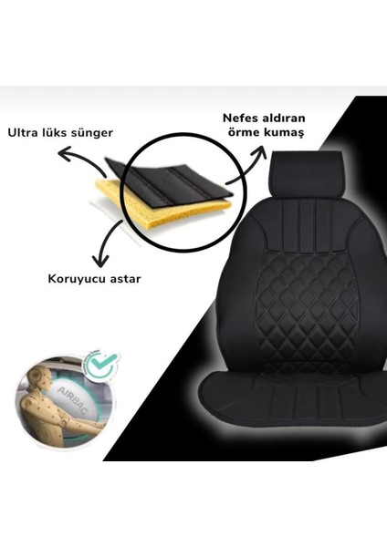 Ford C-Max Oto Siyah Ön Iki Koltuk Minderi