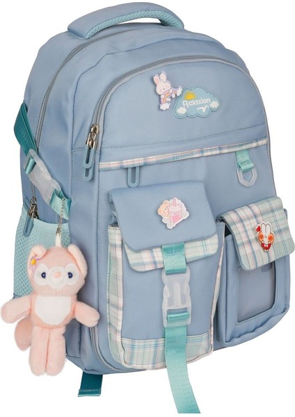 Kız Çocuk Turkuaz Kore Tarzı Kawaii Ilkokul Ortaokul Sırt Çantası – Ekstra Cepli, Peluş Anahtarlık fiyatları