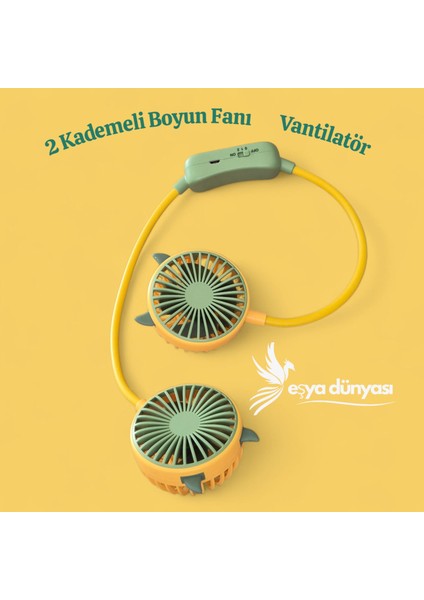 Kuromi Şarjlı Boyun Fanı Vantilatör 2 Kademeli modelleri