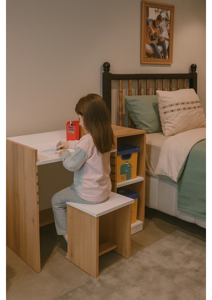 Ayarlanabilir Çalışma Masası – %100 Mdf Kaliteyle Tasarlandı! 3 Yaştan 18 Yaşa Kadar Tek Masa !