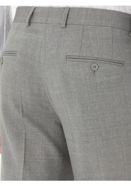 Erkek Gri Slim Fit Yün Klasik Pantolon 50305818-VR024