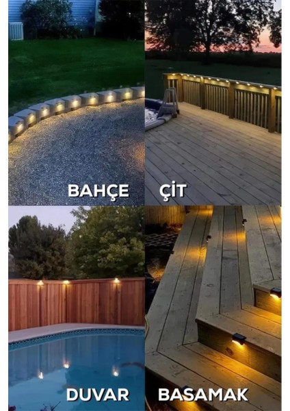 4 Adet Güneş Enerjili Mini LED Lamba Gündüzleri Otomatik Şarj Olur fiyatları