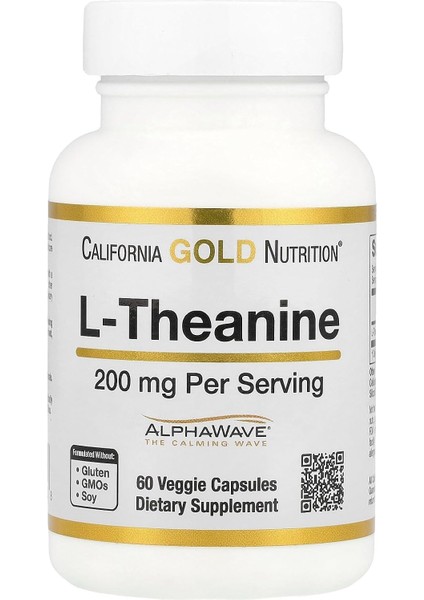 L-Theanine Featuring Alphawave, 200 mg 60 Veggie Caps