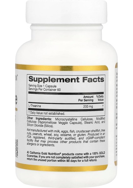 L-Theanine Featuring Alphawave, 200 mg 60 Veggie Caps fiyatları