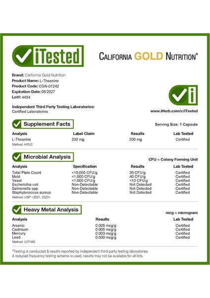 L-Theanine Featuring Alphawave, 200 mg 60 Veggie Caps modelleri