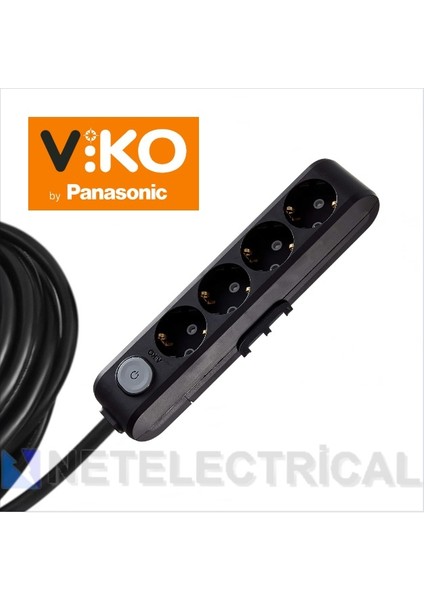 Multi-Let | Dörtlü 5 Metre Anahtarlı Topraklı Çocuk Korumalı Grup Priz - 4'lü, 5 M, Siyah (3x2.5 Ttr Tam Bakır Kalın Kablolu) fiyatları