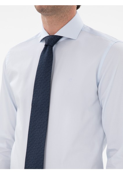 Erkek Açık Mavi Slim Fit Italyan Yaka Klasik Gömlek 50305851-VR003