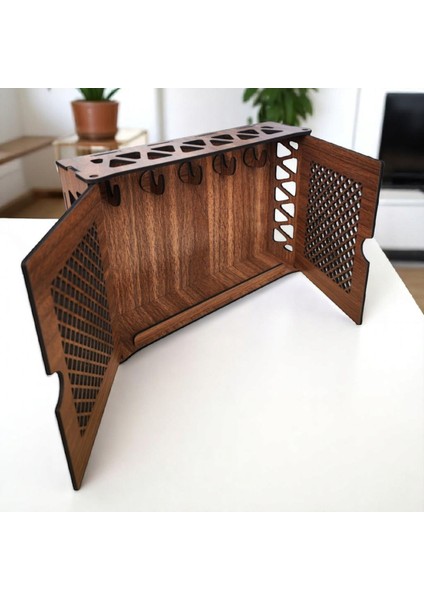Ceviz Desenli Mdf Duvar Anahtar Askılığı