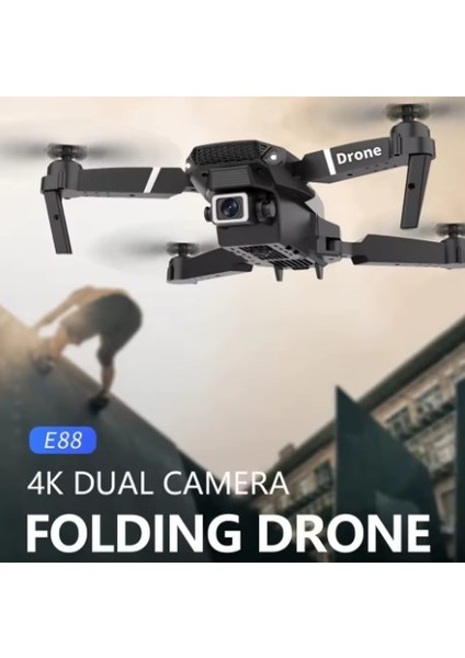 E88 Kumandalı Katlanabilir Drone, Profesyonel Hd Kamera, Wifi, Fpv Fotoğraf Quadcopter Selfie Drone