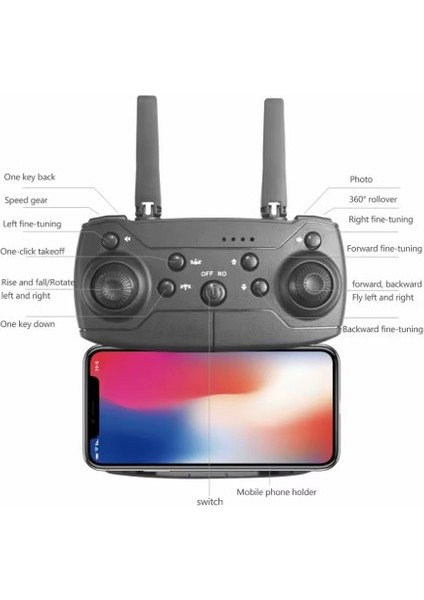 E88 Kumandalı Katlanabilir Drone, Profesyonel Hd Kamera, Wifi, Fpv Fotoğraf Quadcopter Selfie Drone