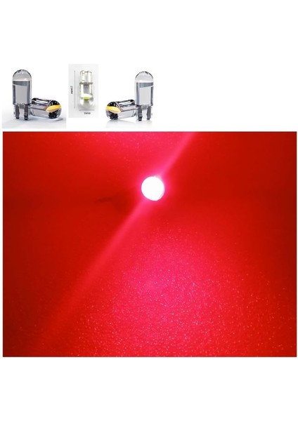 ( 5 x Adet ) 1 Set LED T10 Dipsiz Ampul 12V Dıamond Pıne Red (5W Dipsiz Ampul Elmas Cam Kırmızı)
