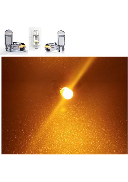 ( 5 x Adet ) 1 Set LED T10 Dipsiz Ampul 12V Dıamond Pıne. Yellow (5W Dipsiz Ampul Elmas Cam Sarı)