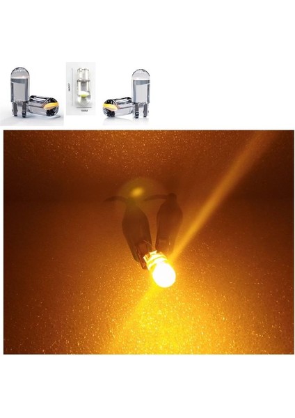 ( 5 x Adet ) 1 Set LED T10 Dipsiz Ampul 12V Dıamond Pıne. Yellow (5W Dipsiz Ampul Elmas Cam Sarı)