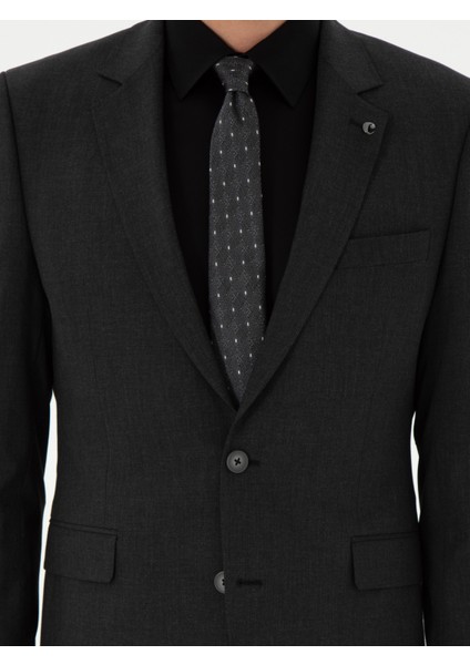 Erkek Antrasit Slim Fit Klasik Takım Elbise 50310167-VR006