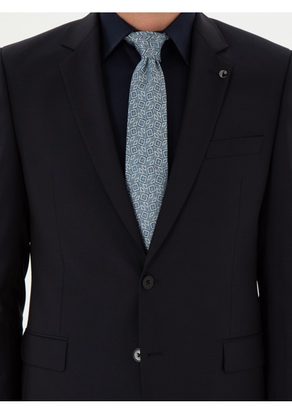 Erkek Lacivert Slim Fit Takım Elbise 50299348-VR033