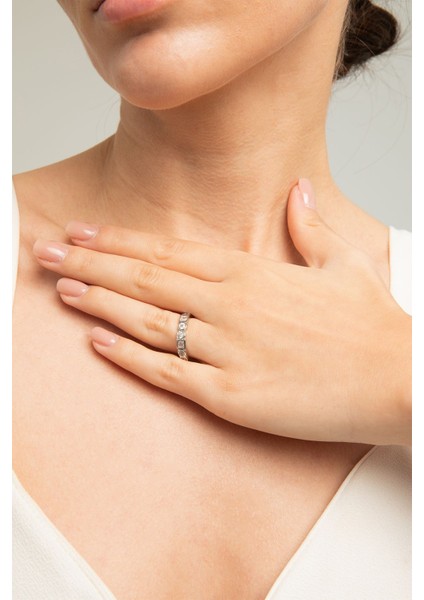 Kadın Yuvarlak Kare Kalp Figürlü Baget Zirkon Taşlı Tasarım Gümüş Kaplama Ayarlanabilir Işıltı Yüzük indirimleri