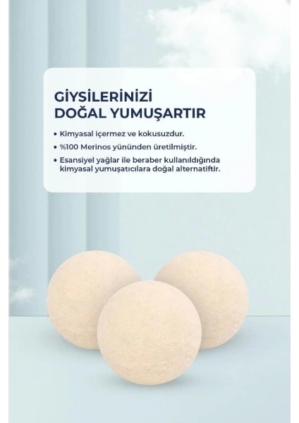 3'lü Yün Kurutma Topu Seti