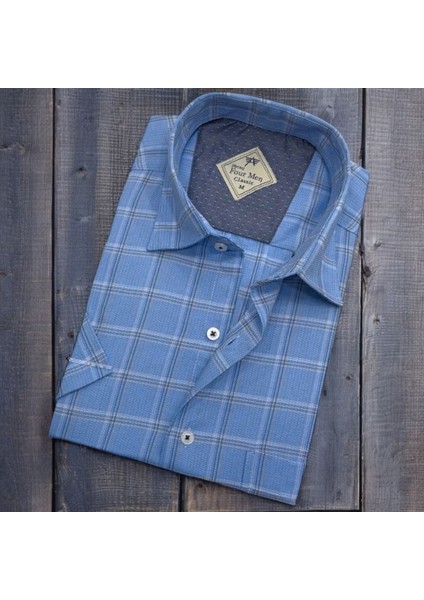 Erkek Klasik Rahat Kesim Ekoseli Kısa Kollu Gömlek fiyatları