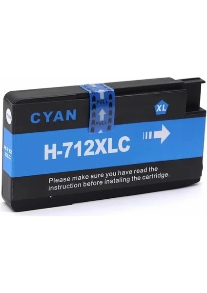 Hp Designjet Studio 24-In 712 Mavi Ithal Muadil Kartuş / 800 Sayfa