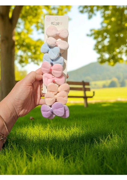 5li (Çift) Çocuk Renkli Fiyonk Çocuk Toka Seti