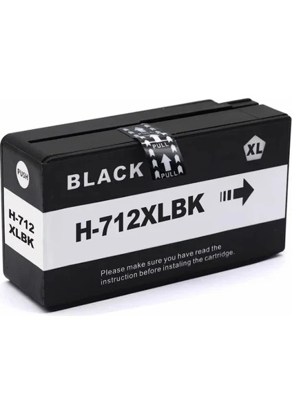 Hp Designjet Studio Steel 24-In 712 Siyah Ithal Muadil Kartuş / 1.000 Sayfa