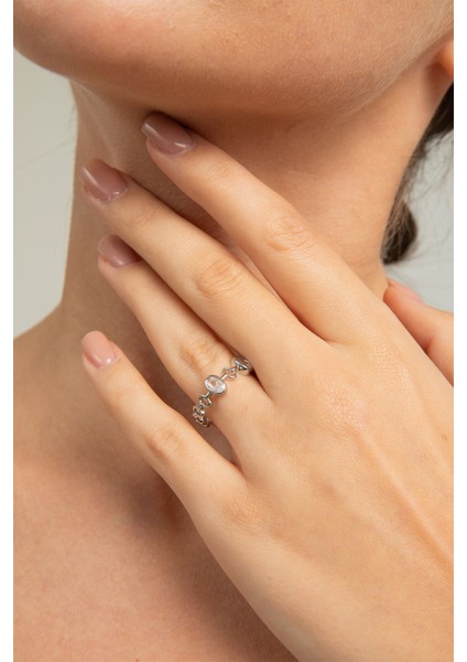 Kadın Düğüm Tasarım Model Çelik Zirkon Taşlı Gümüş Kaplama Ayarlanabilir Pırlanta Işıltılı Yüzük modelleri