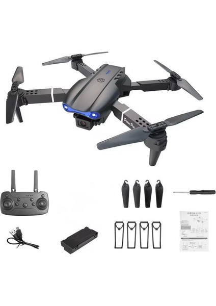 E99 Katlanabilir Drone, Profesyonel Hd Kamera, Wifi, Fpv Fotoğraf Quadcopter Selfie Drone