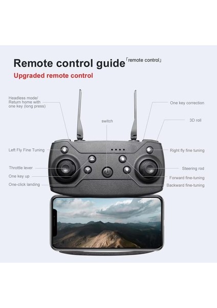 E99 Katlanabilir Drone, Profesyonel Hd Kamera, Wifi, Fpv Fotoğraf Quadcopter Selfie Drone
