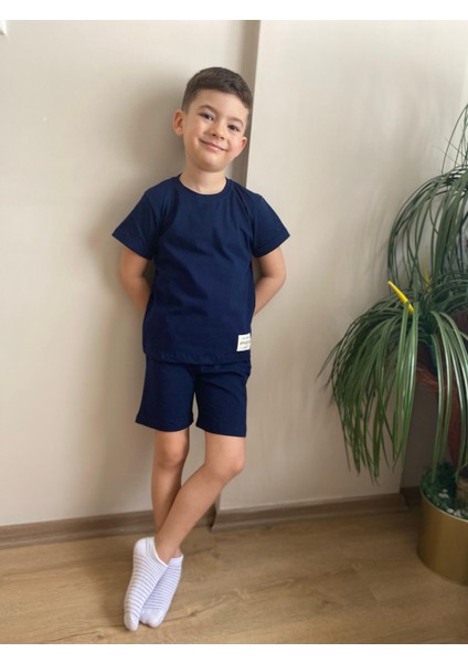 Bisiklet Yakalı Tişört Şort Erkek Çocuk Ikili Takım