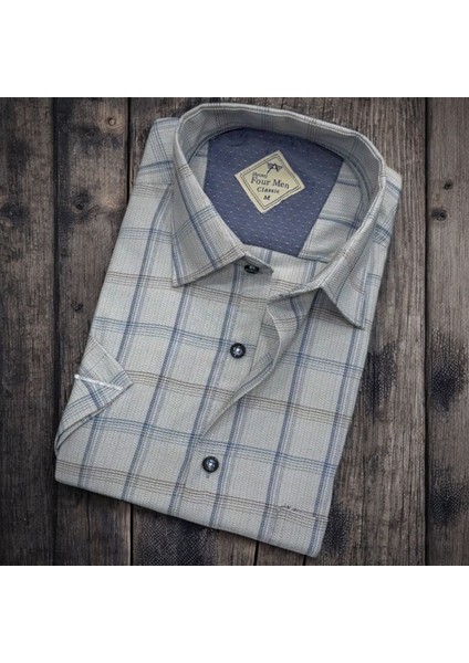 Erkek Klasik Rahat Kesim Ekoseli Kısa Kollu Gömlek fiyatları