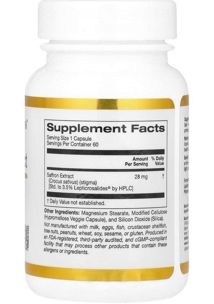 Safran Extract With Affron 28 mg 60 Veggie Capsules fiyatları