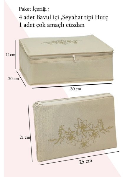 5 Parça Bavul , Valiz Içi Seyahat Tipi Hurç Düzenleyici Seti - 30X30X11 cm modelleri
