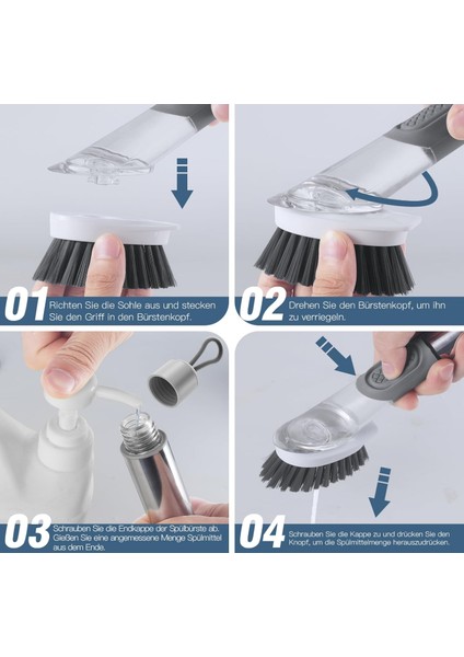 Saplı Doldurulabilir Sabunluk Bulaşık Fırçası 4 Başlıklı fırsatları