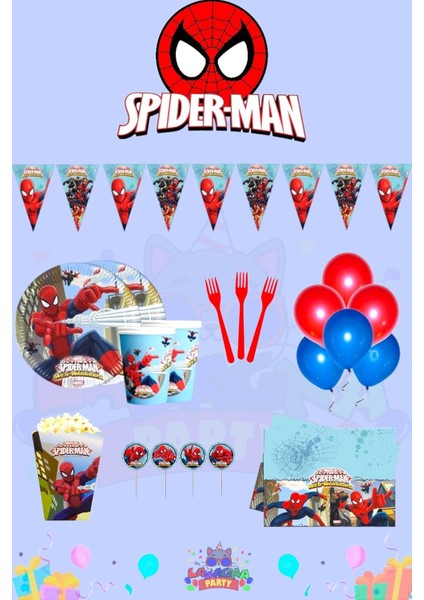 Spider-Man 32 Kişilik Midi Doğum Günü Parti Seti