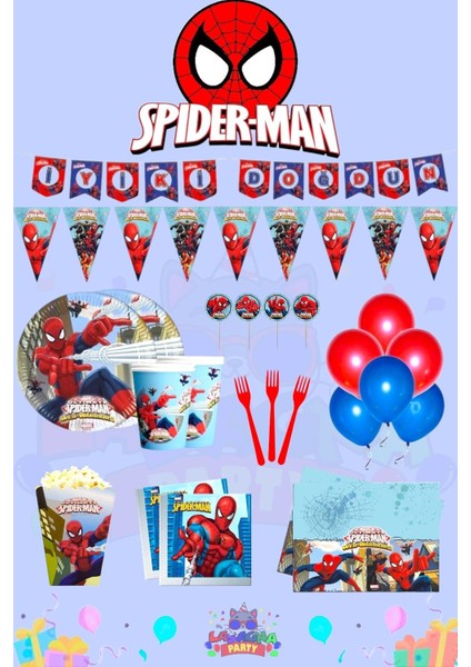 Spider-Man 32 Kişilik Lüks Doğum Günü Parti Seti