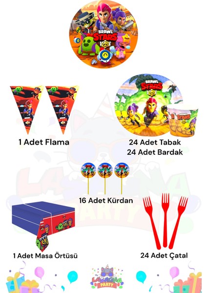 Brawl Stars 24 Kişilik Mini Doğum Günü Parti Seti fiyatları