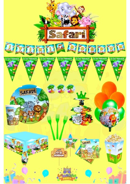 Safari 24 Kişilik Ultra Lüks Doğum Günü Parti Seti