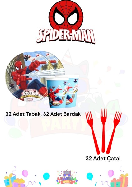 Spider-Man 32 Kişilik Extra Mini Doğum Günü Parti Seti fiyatları