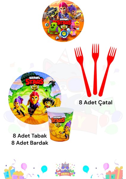 Brawl Stars 8 Kişilik Ekstra Mini Doğum Günü Parti Seti fiyatları
